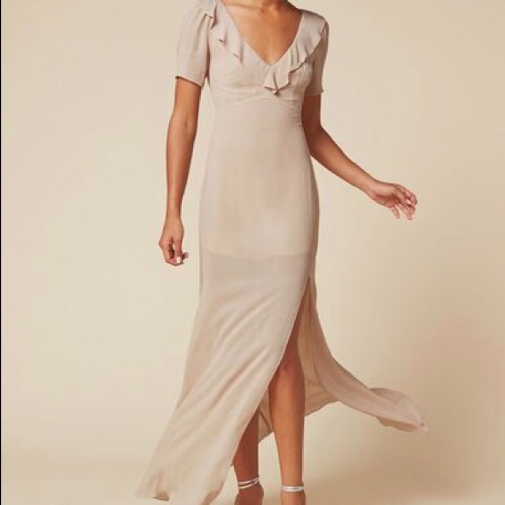 Reformation valor dress - champagne size 2